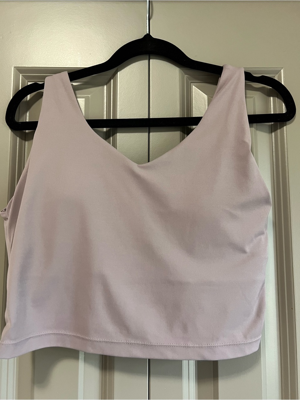 Women’s Lavender Longline Sports Bra Crop Top Light Support Activewear
